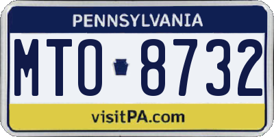 PA license plate MTO8732