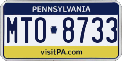 PA license plate MTO8733
