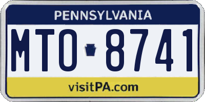 PA license plate MTO8741