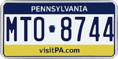 PA license plate MTO8744