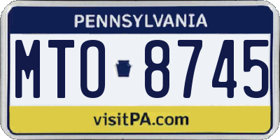 PA license plate MTO8745