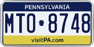 PA license plate MTO8748