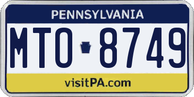 PA license plate MTO8749
