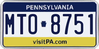 PA license plate MTO8751