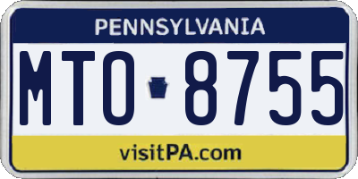 PA license plate MTO8755