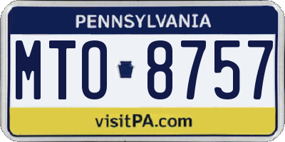PA license plate MTO8757