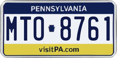 PA license plate MTO8761