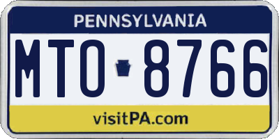 PA license plate MTO8766
