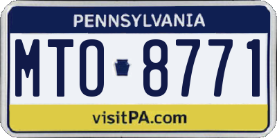 PA license plate MTO8771