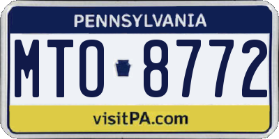 PA license plate MTO8772