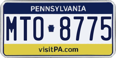 PA license plate MTO8775