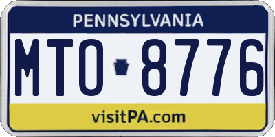 PA license plate MTO8776