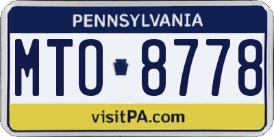 PA license plate MTO8778