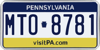 PA license plate MTO8781