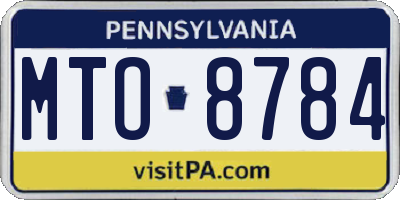 PA license plate MTO8784