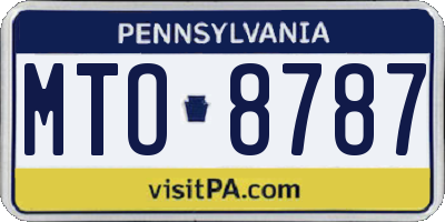 PA license plate MTO8787