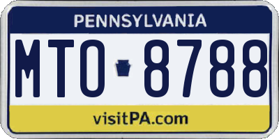 PA license plate MTO8788