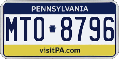 PA license plate MTO8796