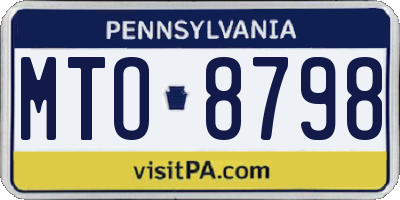 PA license plate MTO8798