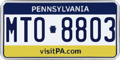 PA license plate MTO8803