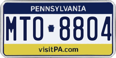 PA license plate MTO8804