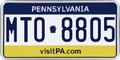 PA license plate MTO8805