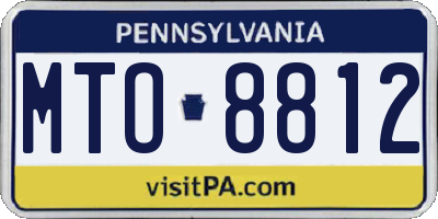 PA license plate MTO8812