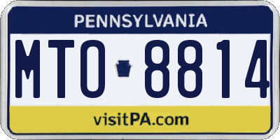 PA license plate MTO8814