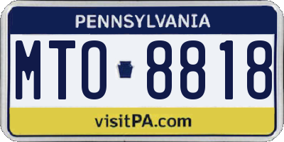 PA license plate MTO8818