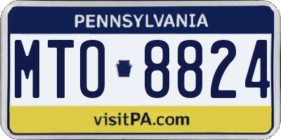 PA license plate MTO8824
