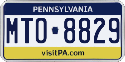 PA license plate MTO8829