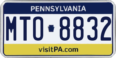 PA license plate MTO8832