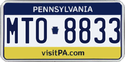 PA license plate MTO8833