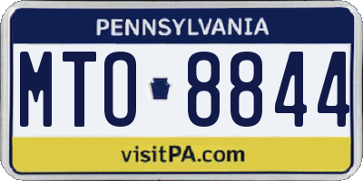 PA license plate MTO8844