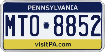 PA license plate MTO8852