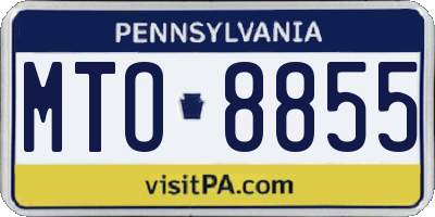 PA license plate MTO8855
