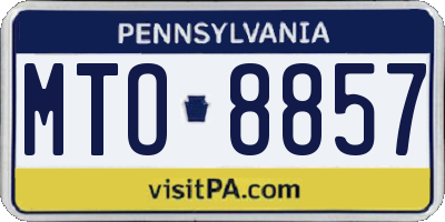 PA license plate MTO8857