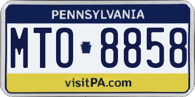 PA license plate MTO8858