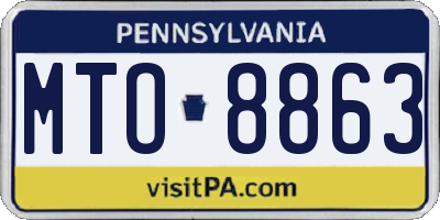 PA license plate MTO8863