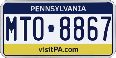 PA license plate MTO8867