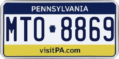 PA license plate MTO8869