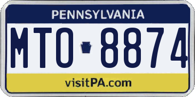 PA license plate MTO8874
