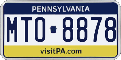 PA license plate MTO8878