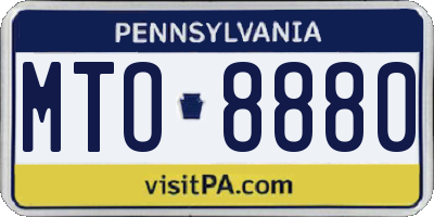 PA license plate MTO8880
