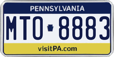 PA license plate MTO8883