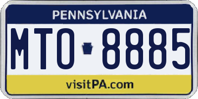 PA license plate MTO8885