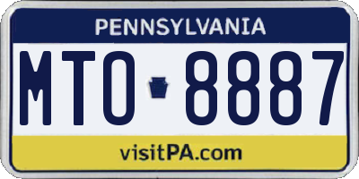 PA license plate MTO8887