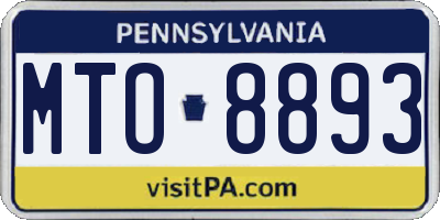 PA license plate MTO8893
