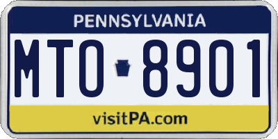 PA license plate MTO8901