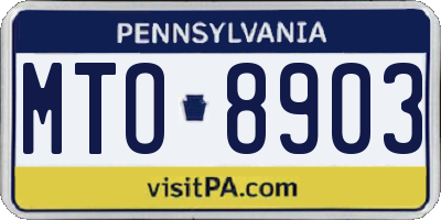 PA license plate MTO8903